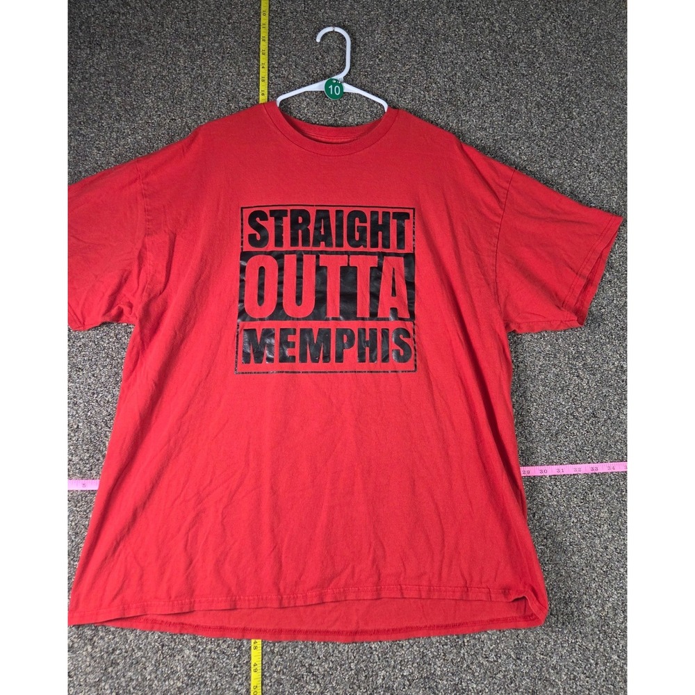 Unbranded Graphic Tee Mens 2XL Red Straight Outta Memphis Short Sleeve T-Shirt